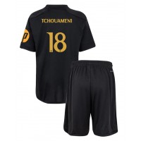 Dětský fotbalový dres Real Madrid Aurelien Tchouameni #18 2023-24 Třetí Krátký Rukáv (+ trenýrky)